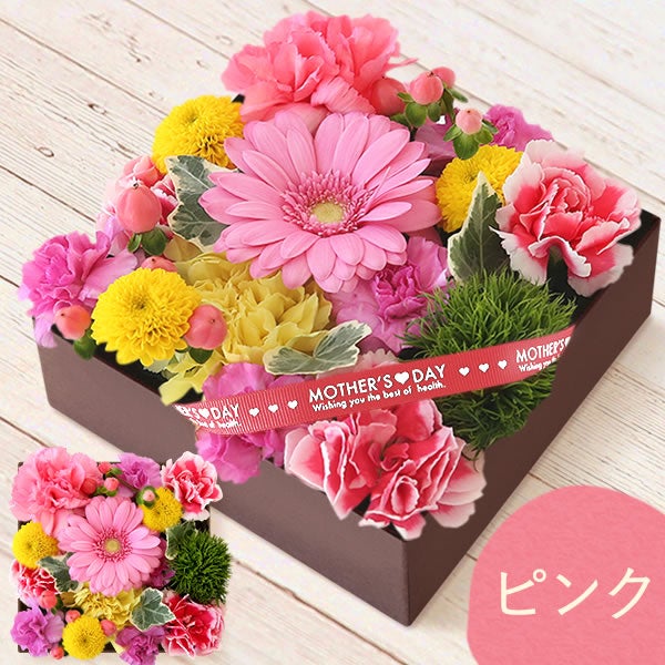 フラワー＆スイーツ　プレミアムボックスセット 母の日 プレゼント 花 生花 ギフト カーネーション ガーベラ フラワーアレンジメント ボックスフラワー フラワーボックス 花とスイーツ おしゃれ 可愛い 送料無料 スイーツ お菓子 洋菓子 ギフトセット おいもや